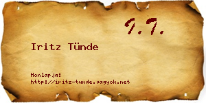Iritz Tünde névjegykártya